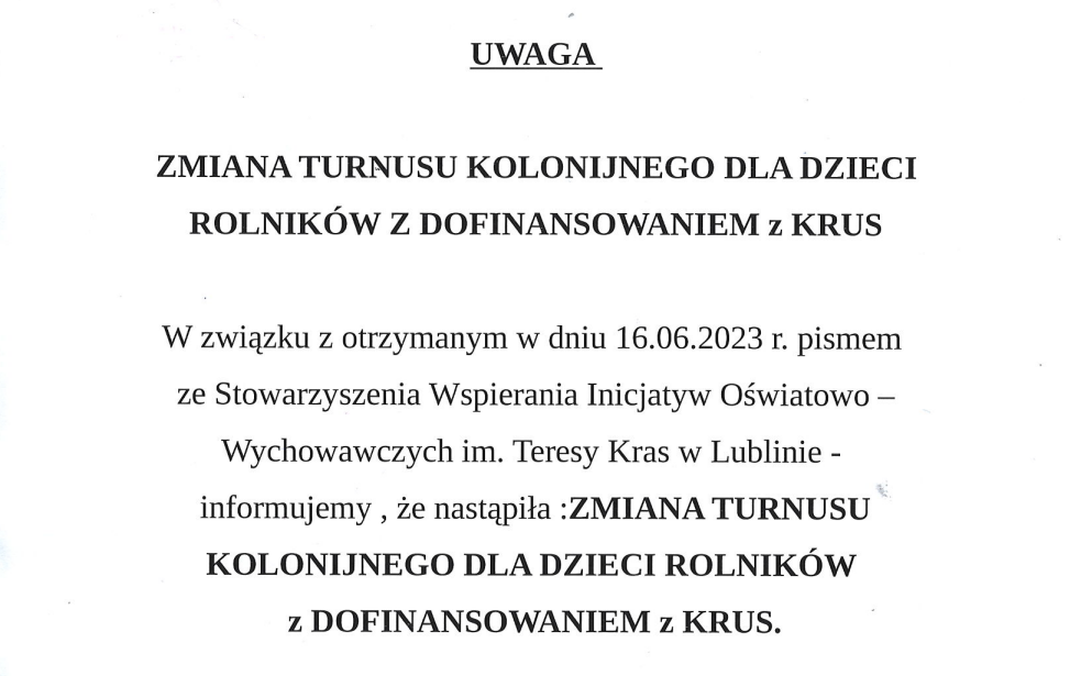 wakacje krus 2023